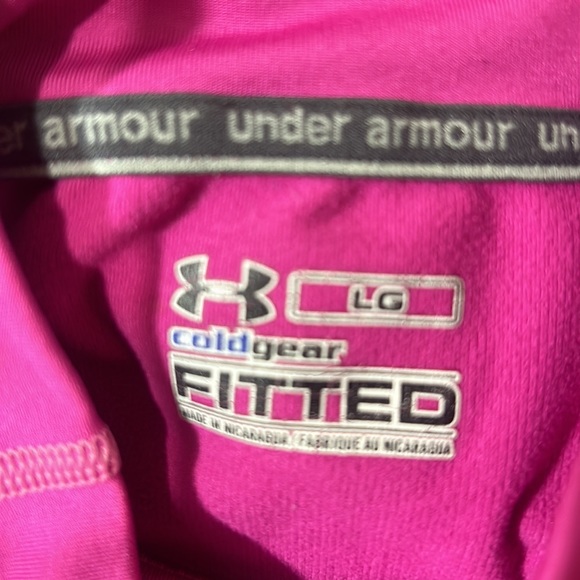 UNDER ARMOUR WOMENS COLDGEAR COMPRESSION MOCK TOP DARK PINK SIZE LARGE - Picture 4 of 4